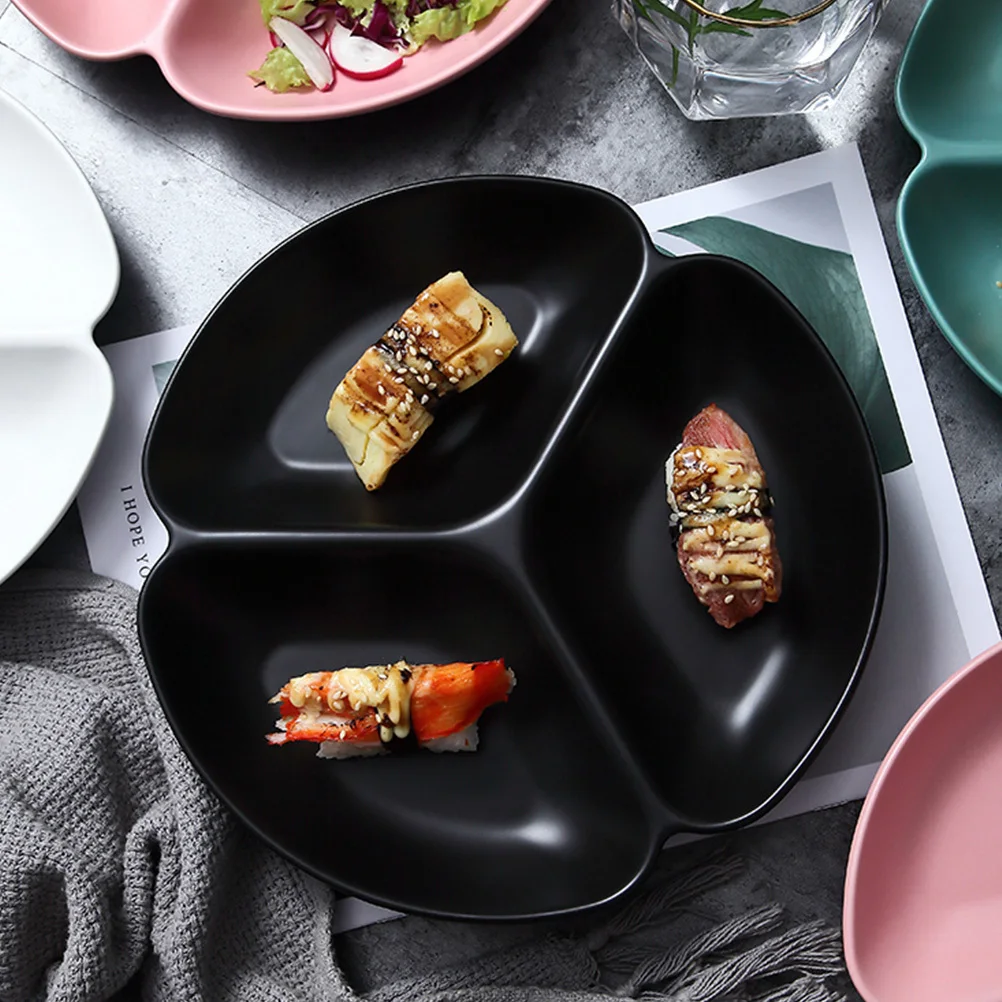 

1Pcs Divided Ceramic Plate Premium Fruit Serving Tray for Snacks Appetizers Multi-Compartment Food Plate Outdoor Picnic Camping