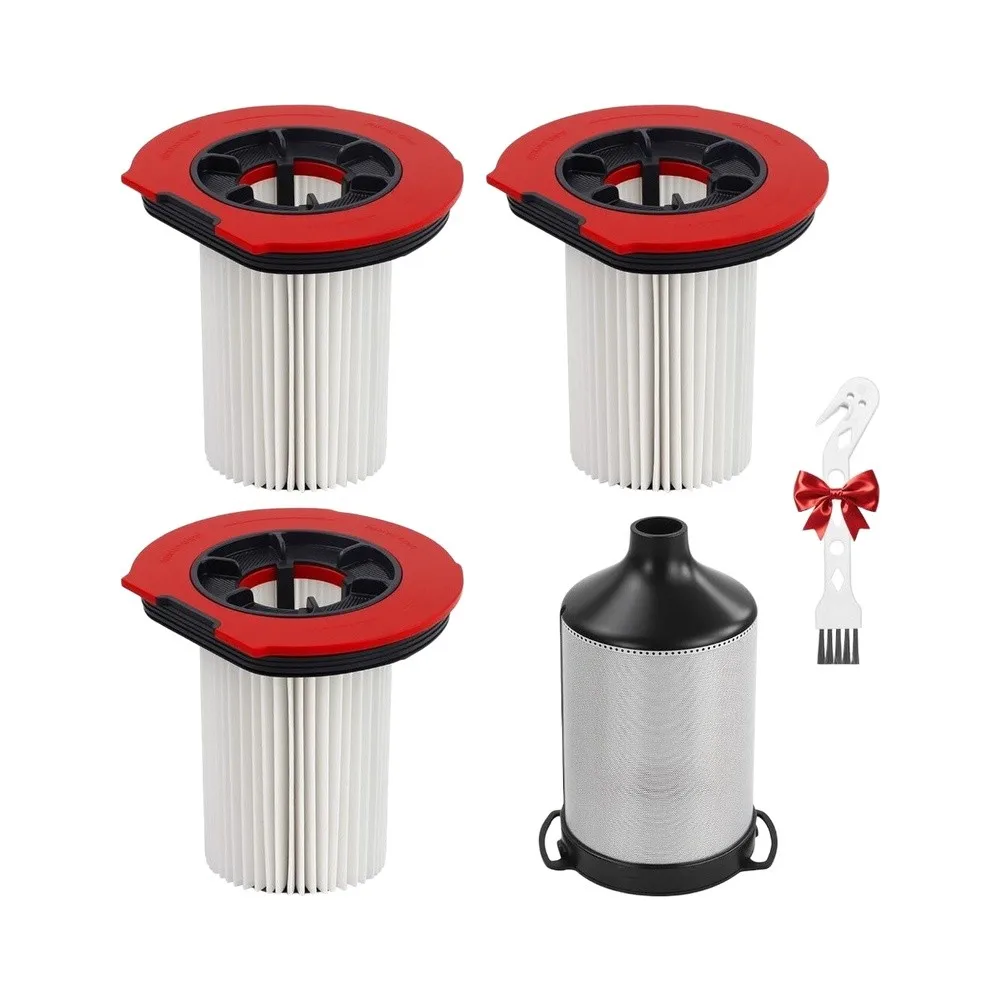 For Bosch Unlimited 10 / 9 Vacuum Cleaner Filter Set: 3 HEPA Filters Stainless Steel Pre-Filter Cleaning Brush