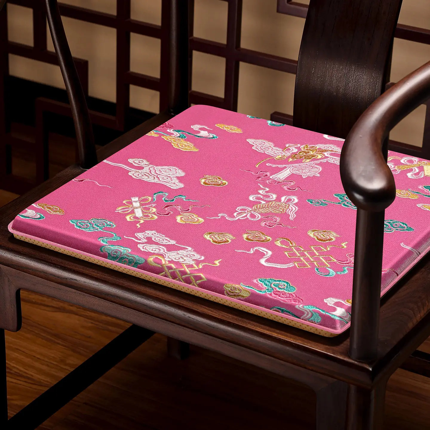 New Chinese-style Redwood Sofa Chairs Cushion Solid Wood Rings Taishi Chairs Tea Chairs Cushion Anti-slip Seat Cushion