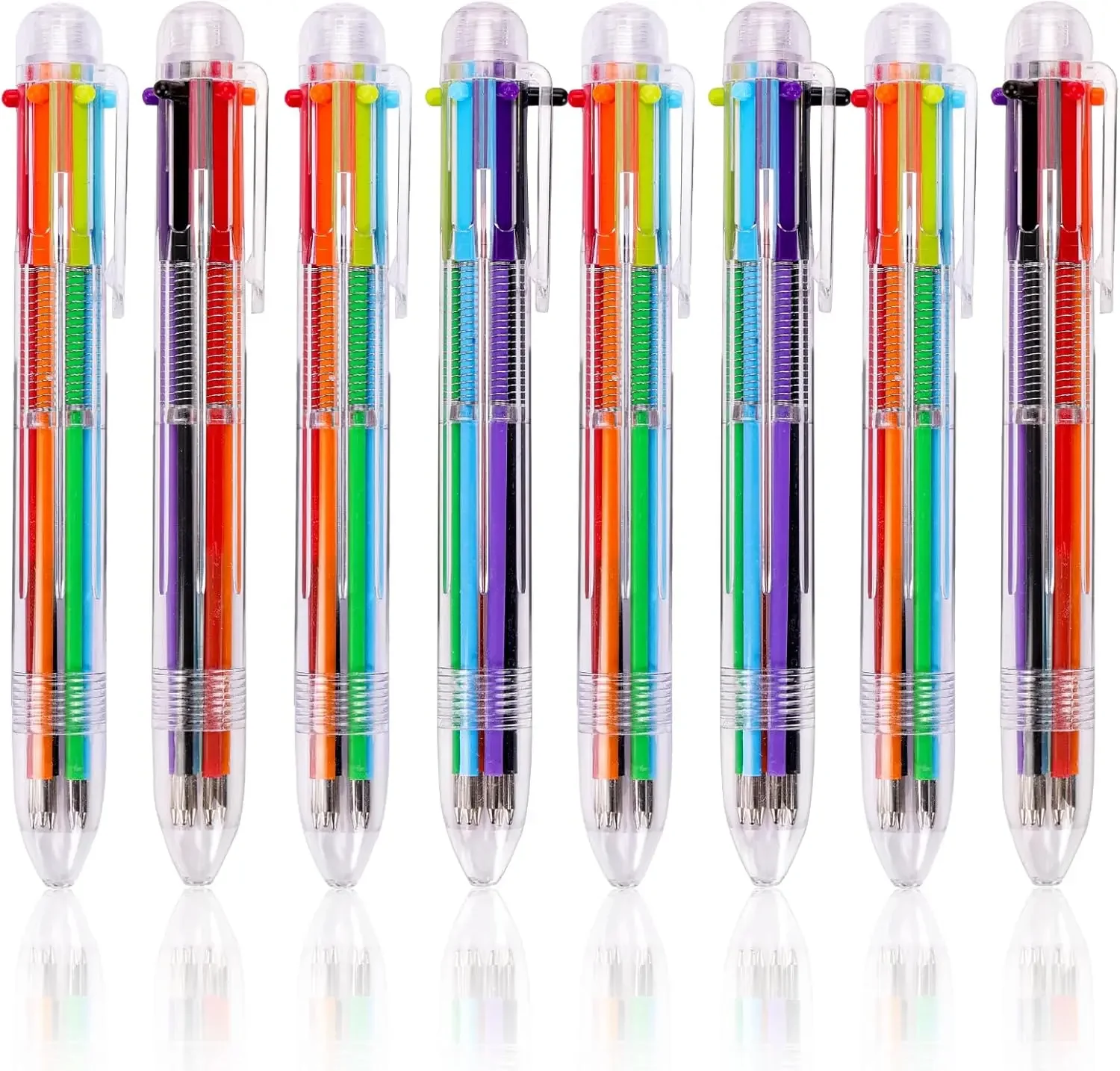 

28 Pack 6-In-1 Multicolor Ballpoint Pens, 0.5mm Retractable For Office, School Supplies, Students Gift