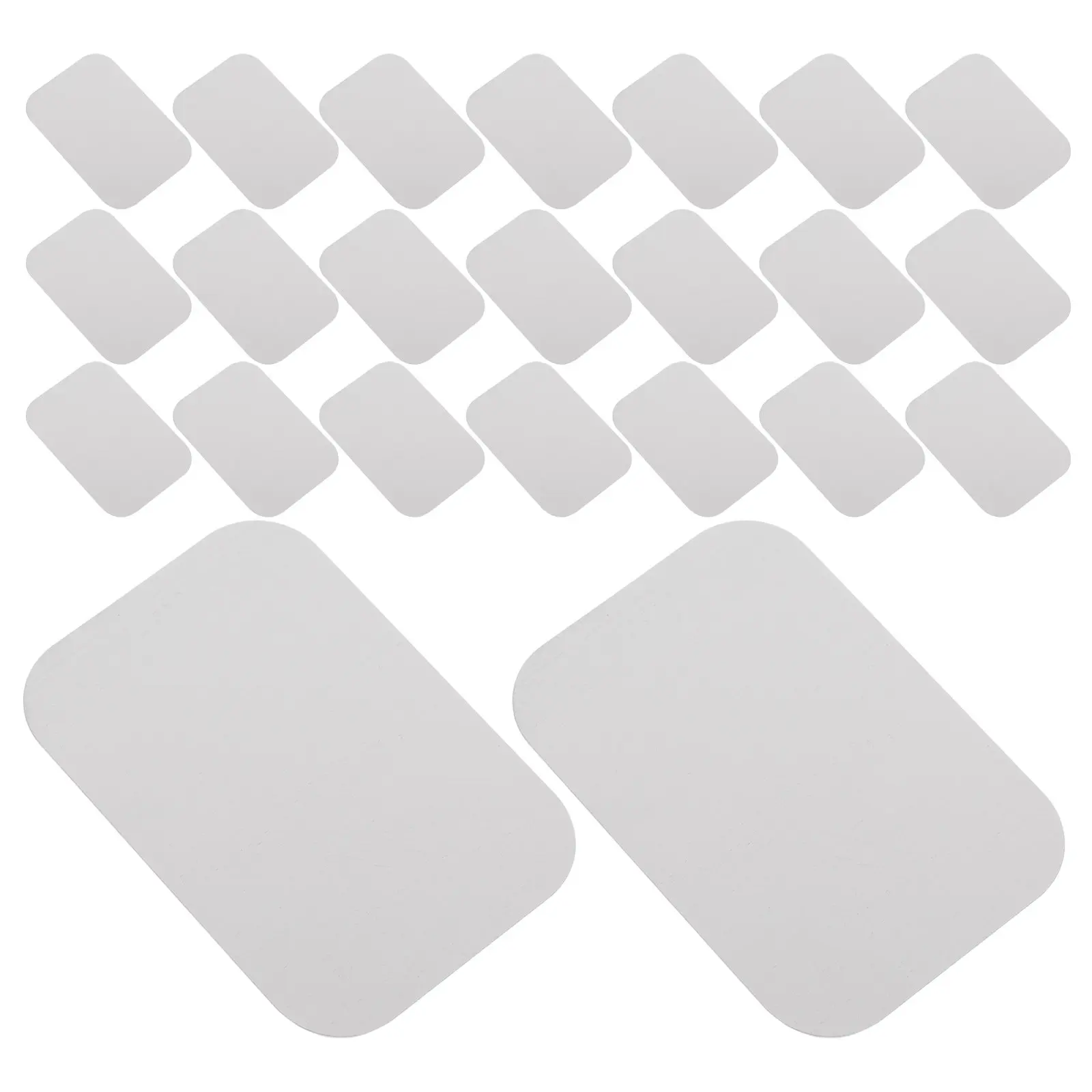 30Pcs Magnetic Mounting Plates Transparent Adhesive Iron Sheets 6.5x4.5cm for Cabinet Lights Kitchen Wardrobe Closet LED Under