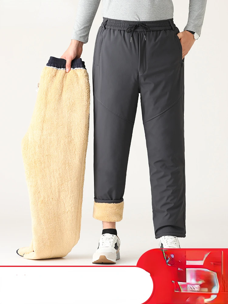 

Casual Sweatpants Men Winter Warm Fleece Cotton Pants Male Fashion Waterproof Brand Loose Thicken Joggers Trousers Plus Size B10