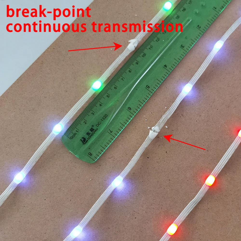 Imagem -03 - Rgbic Semente Pixels Fairy String Luzes Linha de Dados Sinal Break-point Transmissão Contínua 1000leds Dc12v Ws2815 4pin Backup