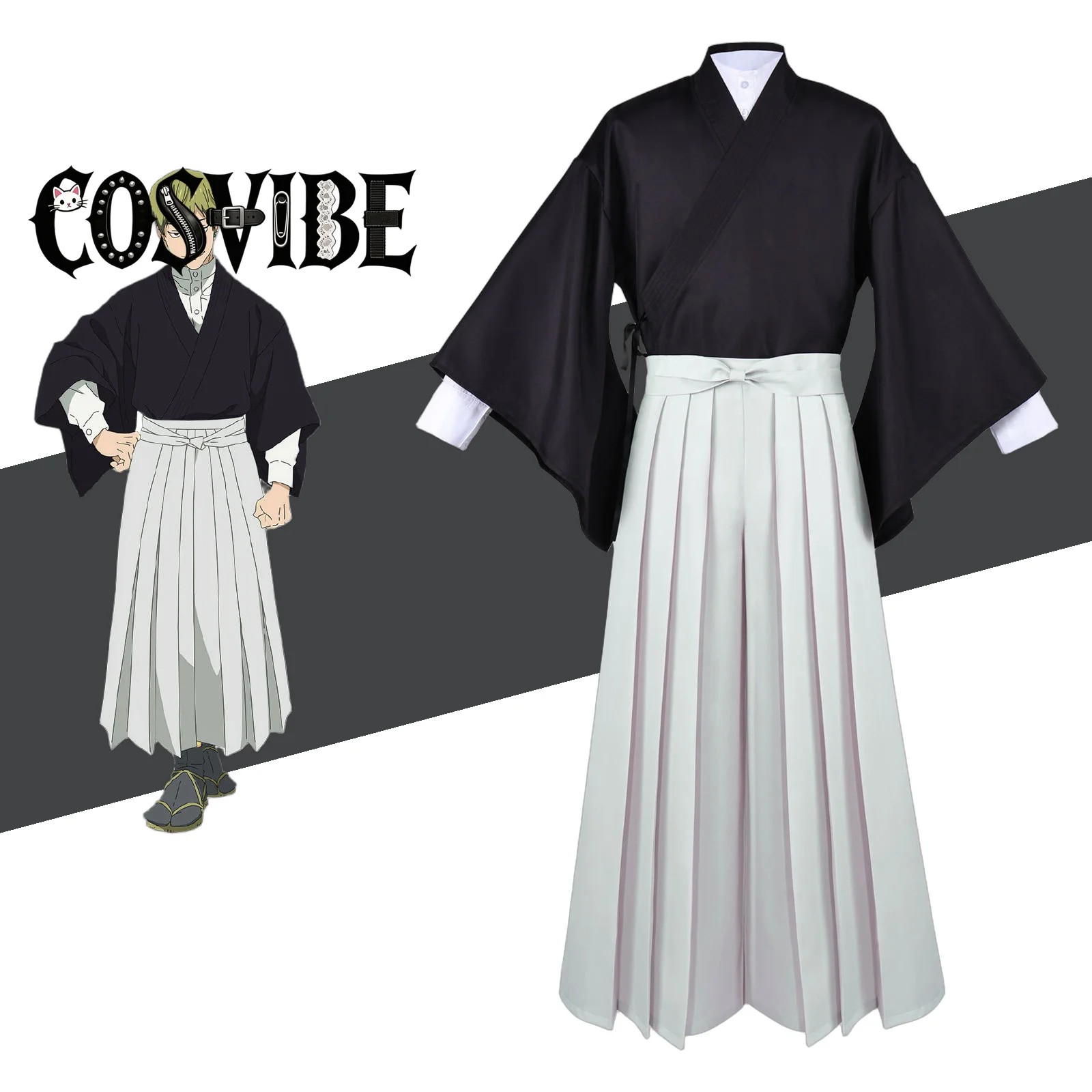 

Jujutsu Kaisen Naoya Zenin Cosplay Costume - Black Kimono Uniform Tops Coat Pants Men Women Halloween Suit