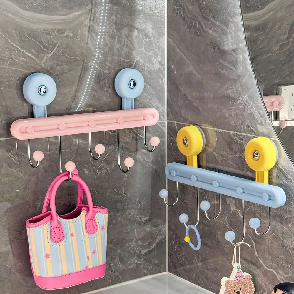 

Dopamine Suction Cup Hook Wall Mounted Waterproof Door Back Clothes Hook Plastic Reusable Sundries Storage Holder