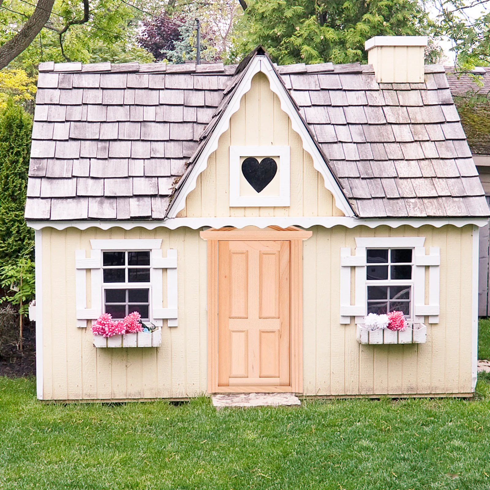 

Набор: деревянная миниатюрная дверь, лестница и почтовый ящик для кукольного домика, реалистичный декор, гладкая отделка, безопасно для взрослых