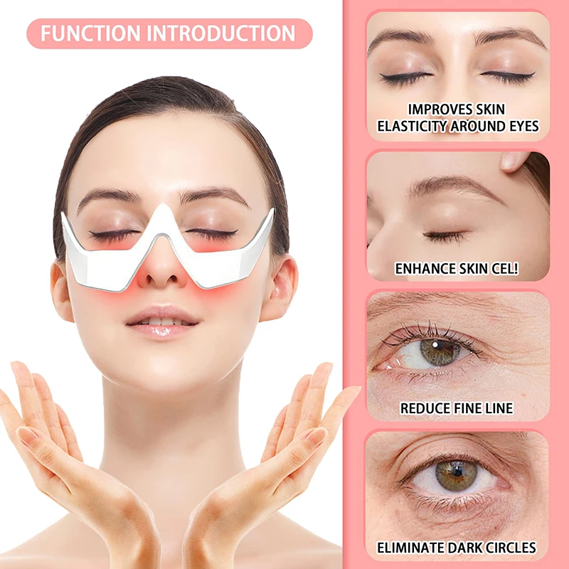 3D Red Light EMS Eye Massager Eyecare Glasses Dark Circles Puffiness Wrinkles Reduction Eye Fatigue Relaxing Beauty Care Device