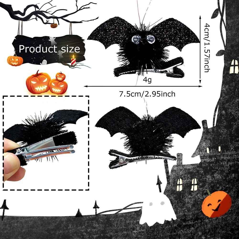 20pcs Halloween Hair Clips Skull Pumpkin Dog Hair Bows For Halloween Cute Small Dog Hair Clips For DogsGrooming Accessories