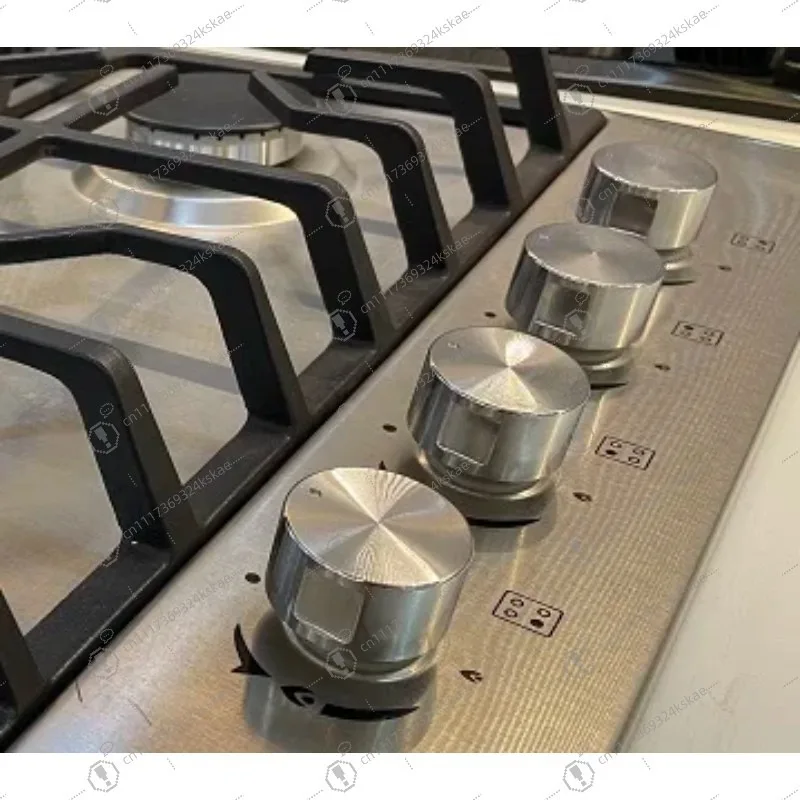 Compact Commercial 4‑Burner Gas Hob, Stainless‑Steel NG/LPG Dual‑Fuel Cooktop With Blue‑Flame Design