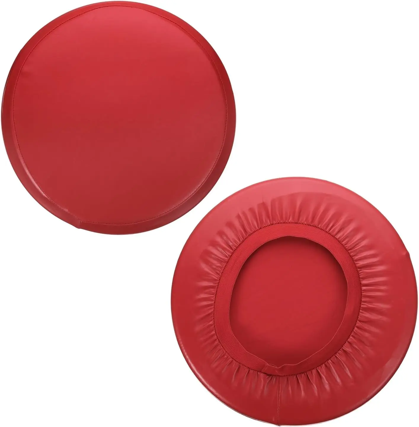 

Round Bar Stool Covers, 2 Pa Round Seat Cover Dia.11-14"", Pu Non-Slip Circle Stool Cover For Chairs Stool Slipcovers, Red