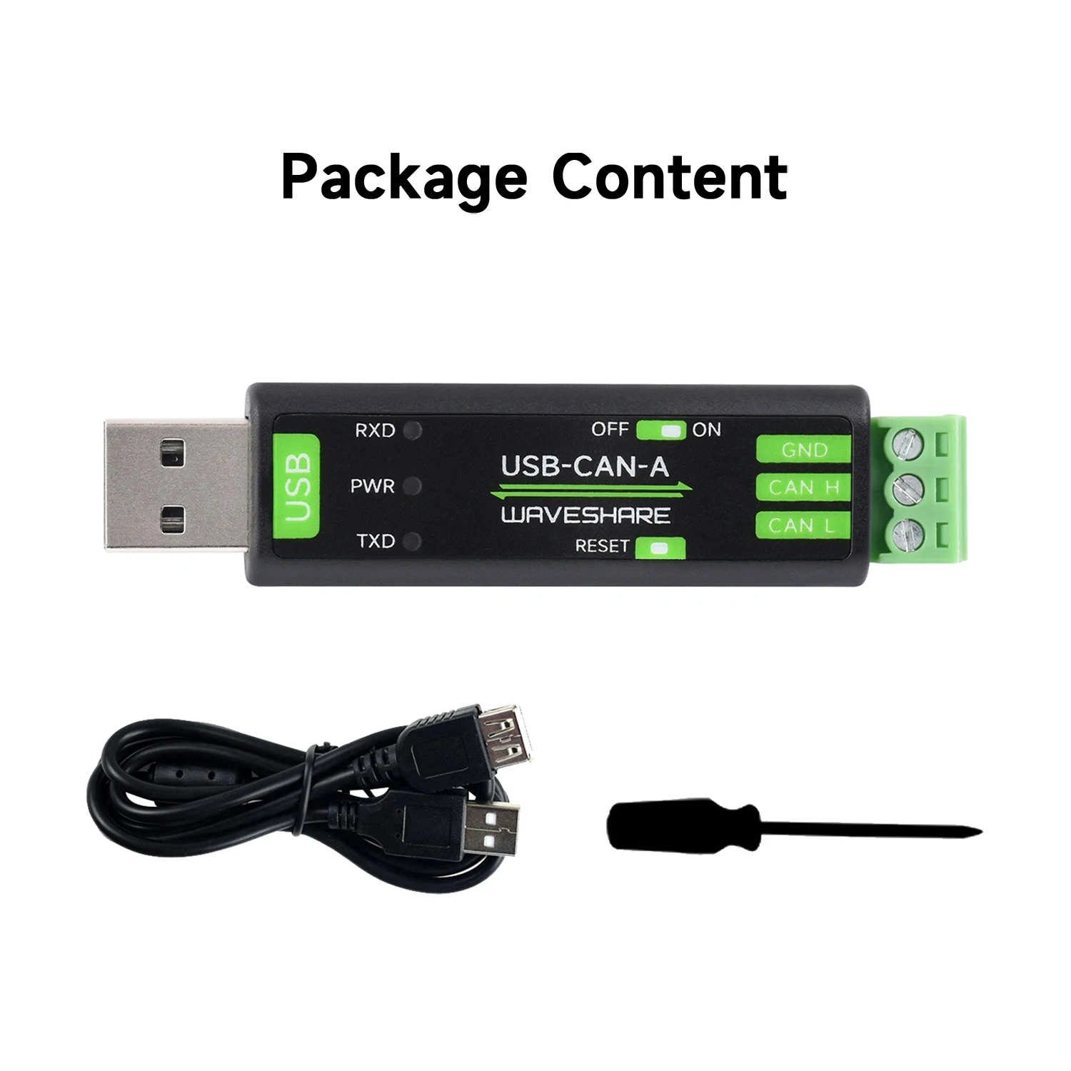 حل رقاقة, USB إلى CAN Adapter, نموذج A, أوضاع عمل متعددة, في Canbus, متوافق مع نظام متعدد