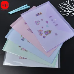 Enveloppes en plastique avec fermeture à bouton-pression, chemises de documents, A4, XR, école, maison, travail, bureau, organisation, 5 pièces