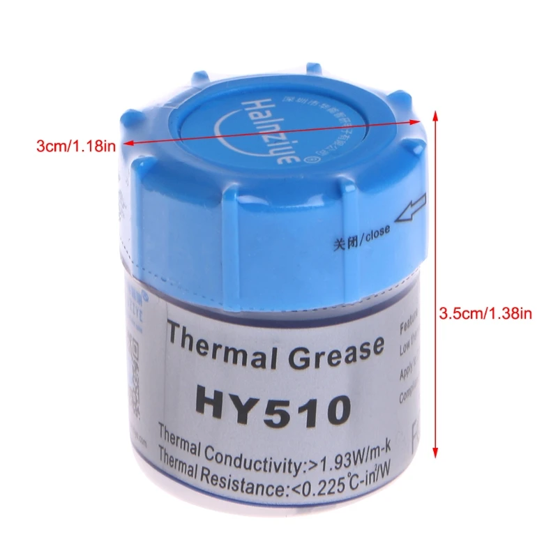 10G HY510 composé graisse thermique Silicone CPU dissipateur thermique pâte refroidissement gris 1.93 pour m-k