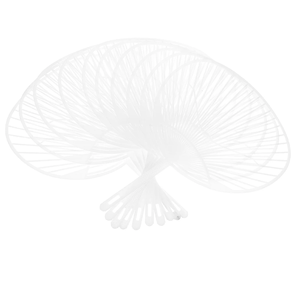 

20 Pcs Round Fan Bone Hand Frame Circle Ancient Frames Circular Blank Chinese Material Plastic Handheld Stickers