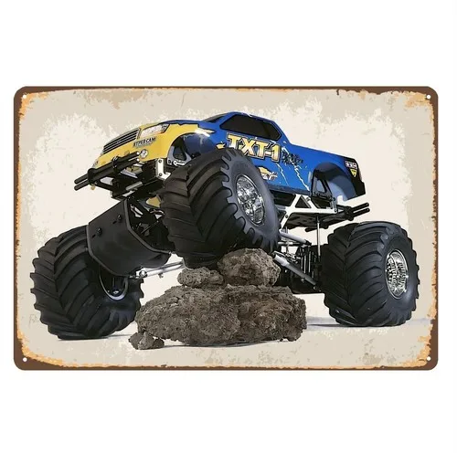 Vintage Rc Car Metal Sign Poster - Tamiya Txt-1 Truck 20x30cm