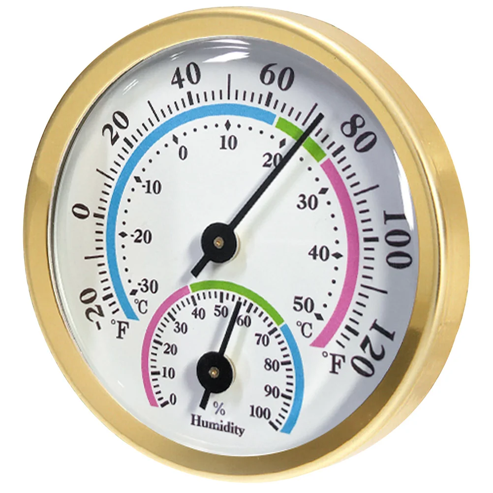 

Large Numbers Thermometer Digital Wall Hygrometer Indoor Temperature Gauge Golden Aluminum Outdoor