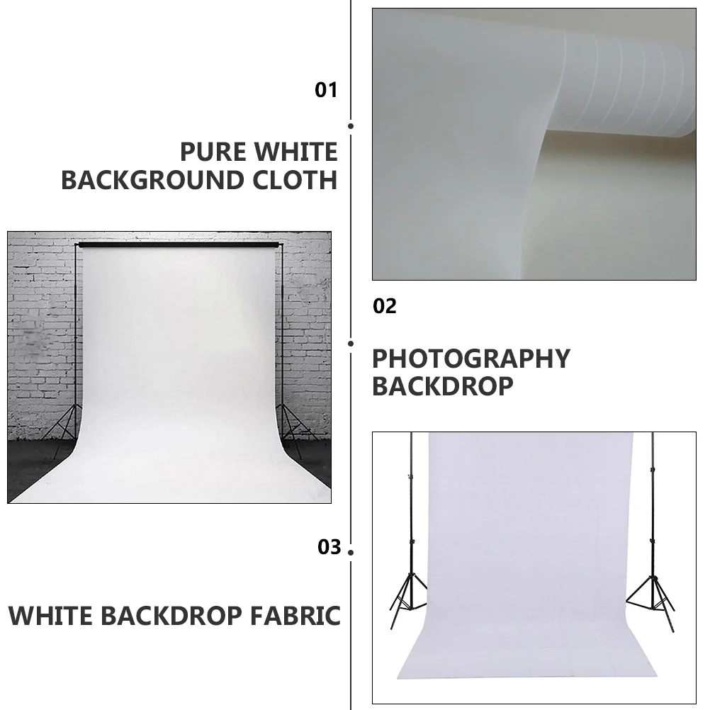 

White Cotton Vinyl Backdrop Cloth Studio Scene Prop Table Cover Pure Simple Chic Reusable Durable