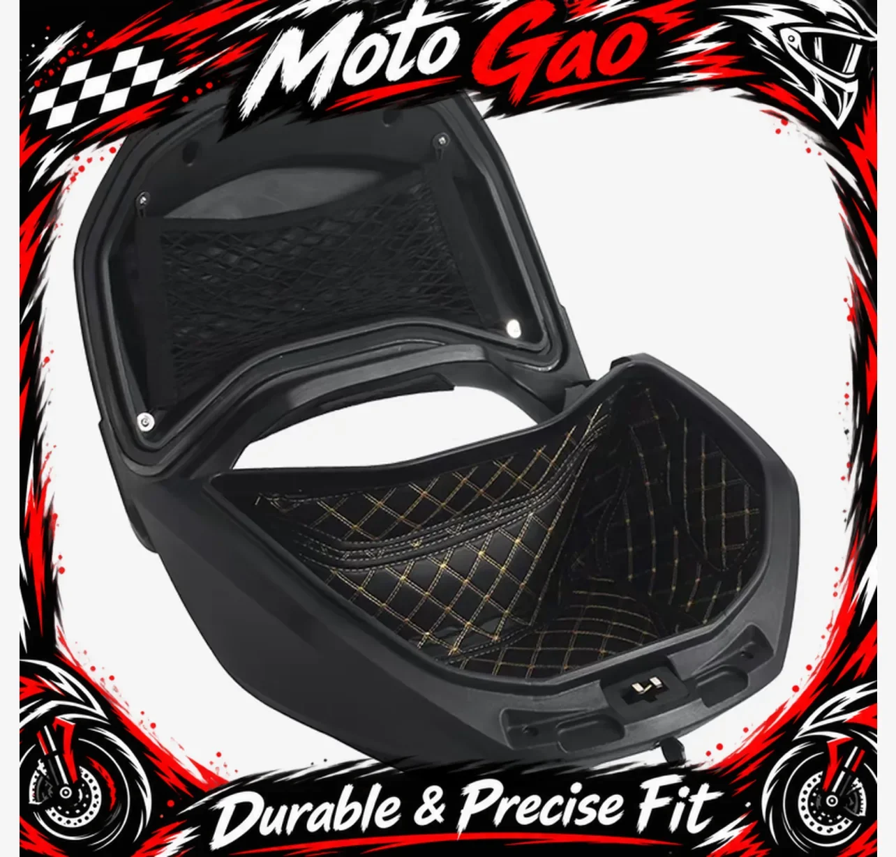 48L Universal Waterproof Motorcycle Tail Box/Storage Case – Non-destructive Installation (Compatible with Honda, Suzuki, Yamaha,