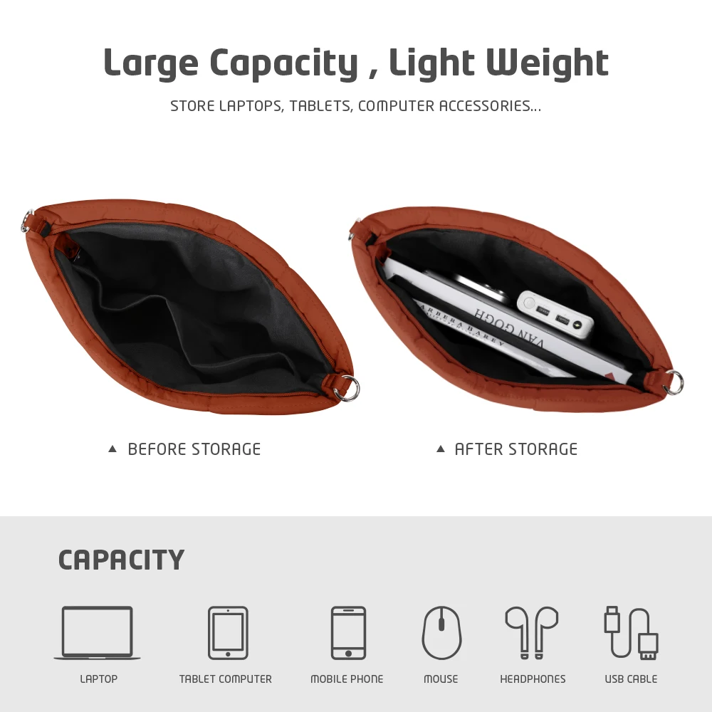 حقيبة كتف للكمبيوتر المحمول مقاس 13 13.6 بوصة لجهاز MacBook Air/Pro Xiaomi Samsung HUAWEI حقيبة كمبيوتر محمول ذات سعة كبيرة هدايا عيد الميلاد للنساء #3