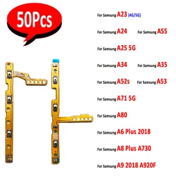 50Pcs,Power On Off Volume Side Button Key Flex Cable Replacement For Samsung A23 4G A23 A71 5G A24 A34 A35 A52S A53 A54 A55 A80