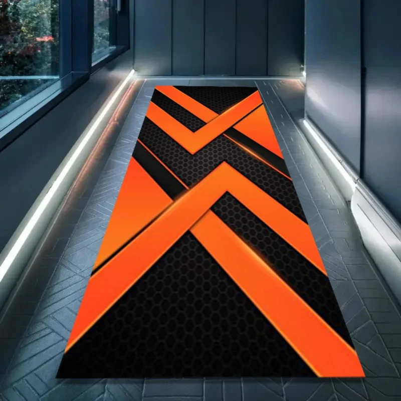 VIKAMA Sport Motorcycle Pad, Black Orange Anti-Slip Parking Mat for Bike Decoration & Floor Protection