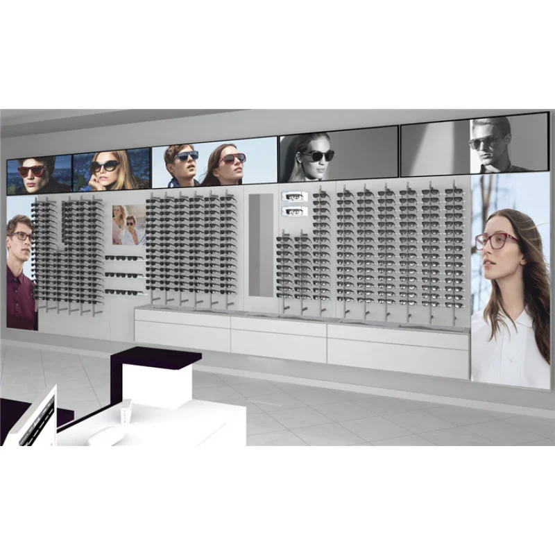 custom.High End Sunglasses Wall Mounted Eyewear Display Design  Optical Retail Shop Interior Decoration