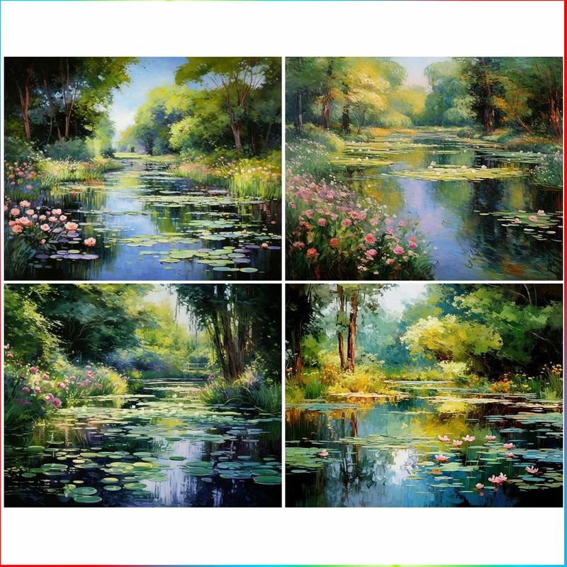 

GATYZTORY 5D Full Square Drill Diamond Painting DIY Cross Stitch Lake Scenery Crafts Kit Mosaic Diamond Embroidery Gift Home Dec