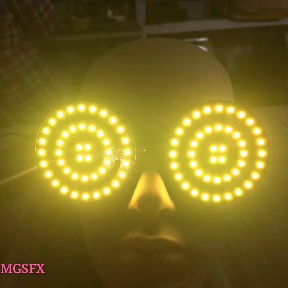 

2025 New Music Sync LED Glowing Glasses for Night Club Halloween Cosplay USB Rechargeable LED Party Glasses with Remote Hallowee