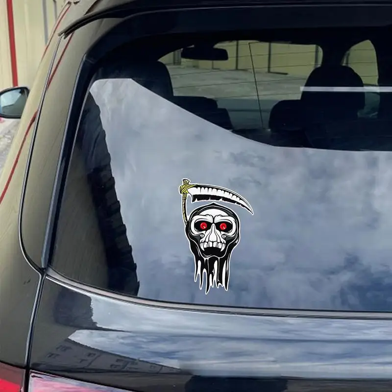 Spooky Stickers For Car Auto Window Reflective Decals Reflective Skull Car Sticker Creative Car Decal Window Sticker For Car