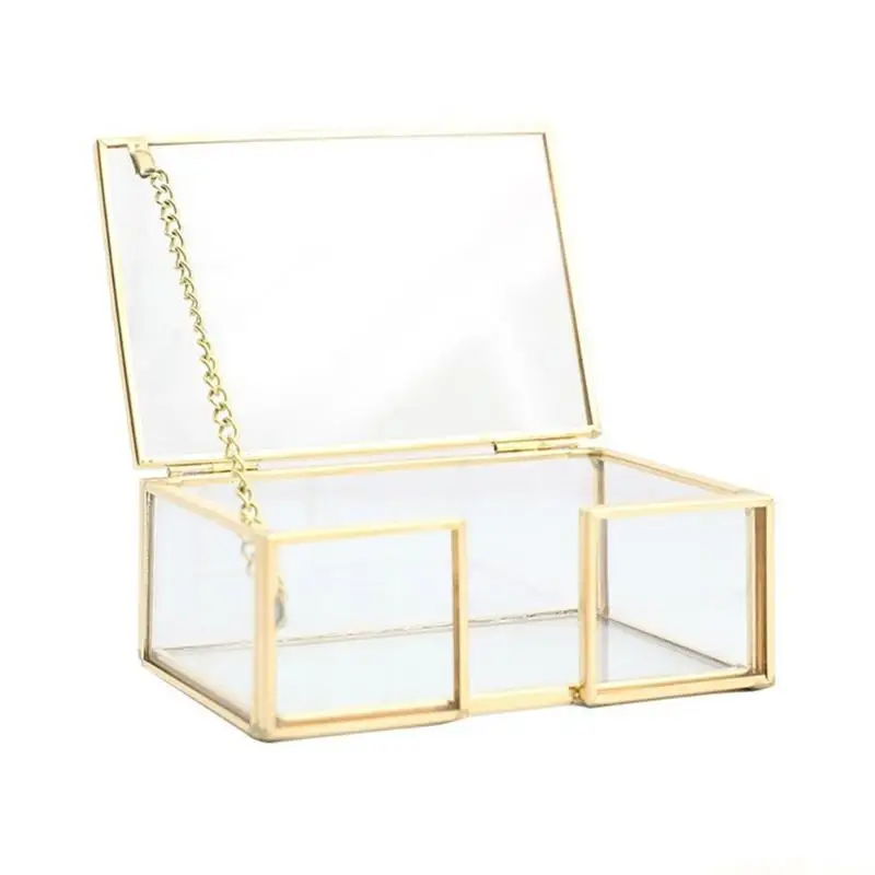 

Прозрачный стеклянный держатель для визиток, настольный органайзер для визиток, коробка 96x26x47 мм