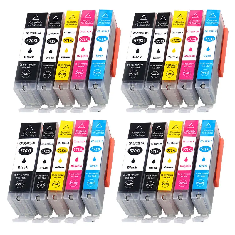 Cartucho de tinta para impresora canon PIXMA, recambio de tinta Compatible con 570, 571, PGI-570, MG5750, MG5751, MG5752, MG6850, MG6851, MG6852,