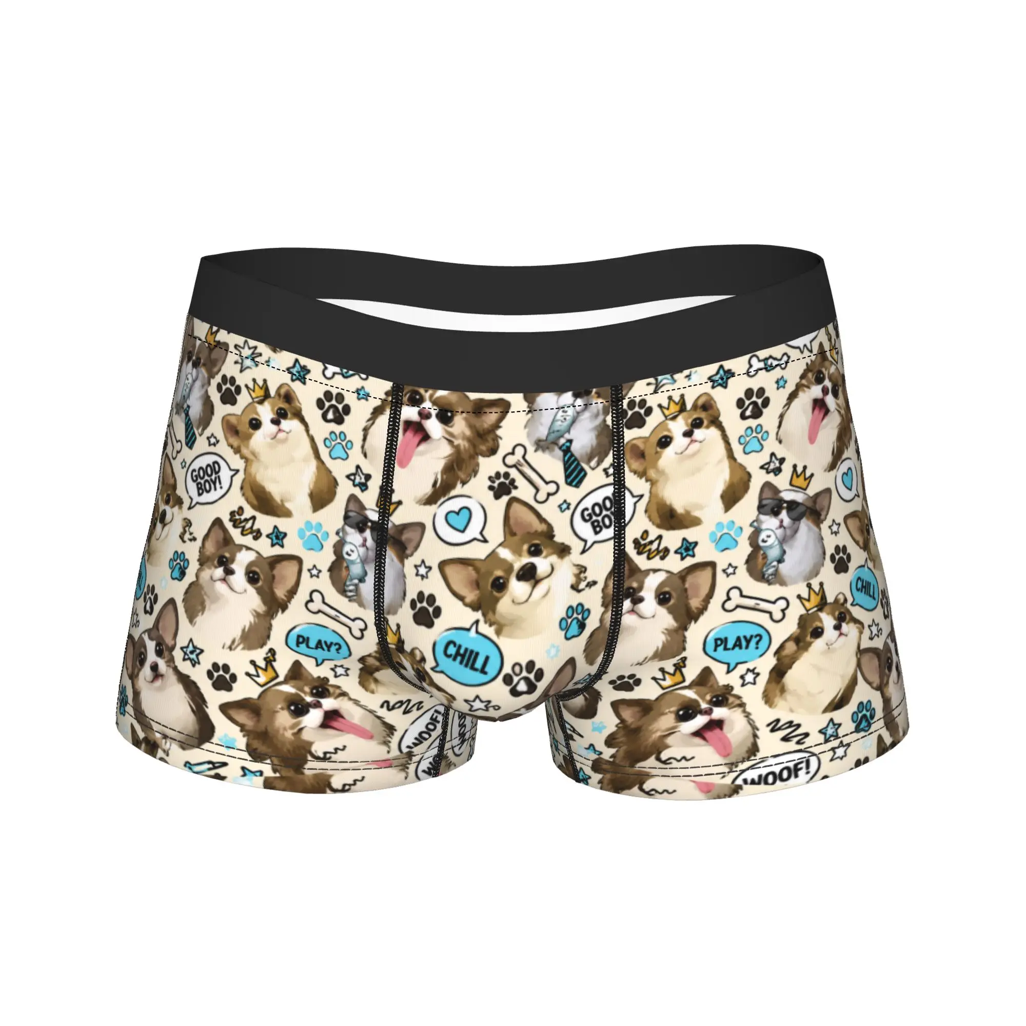 Animal Dog Cartoon Cute Shorts Briefs Underwear Trenky Males Breathable Boxershorts Printing Oversize Panties
