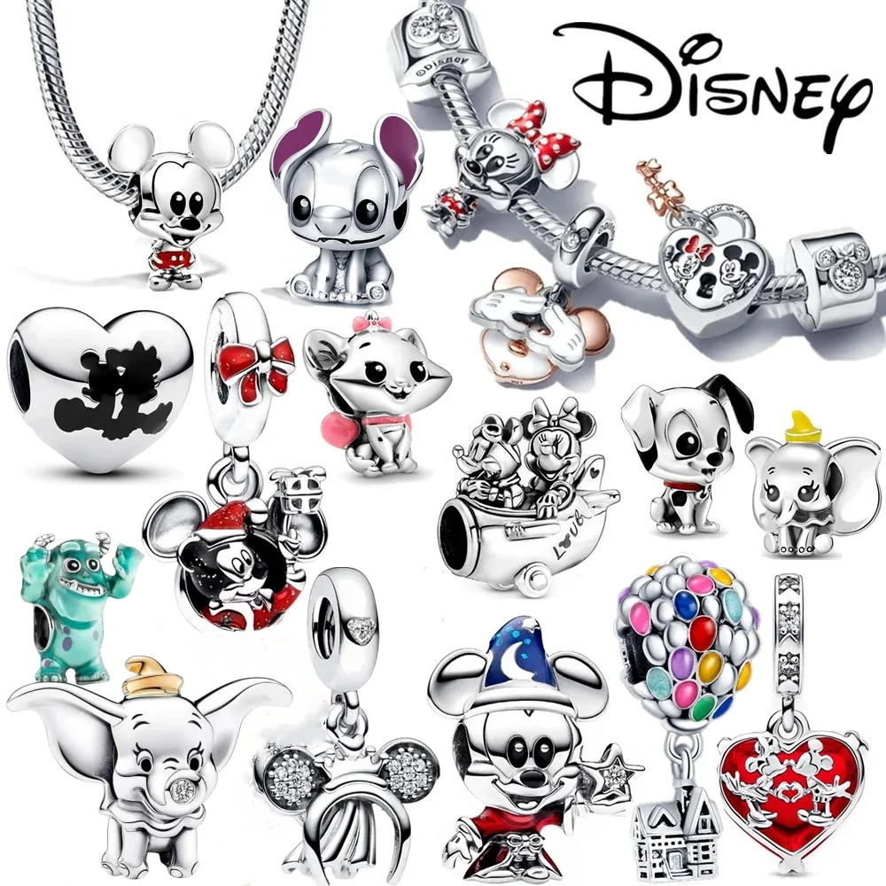 Disney-925 encantos de prata para mulheres, miçangas, se Fits Original Pulseira Pandora, Stitch, FatTonny, DIY, Pingente, Jóias, Presente, 100 °