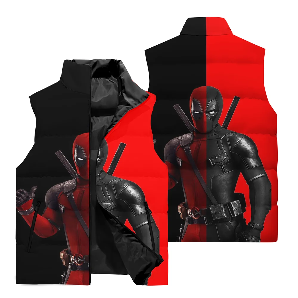 Marvel Super Hero Deadpool 3D Printed Men\'s Windbreaker Jacket Outdoor Cycling Running Jacket Fashion Men\'s Casual Vest Coat