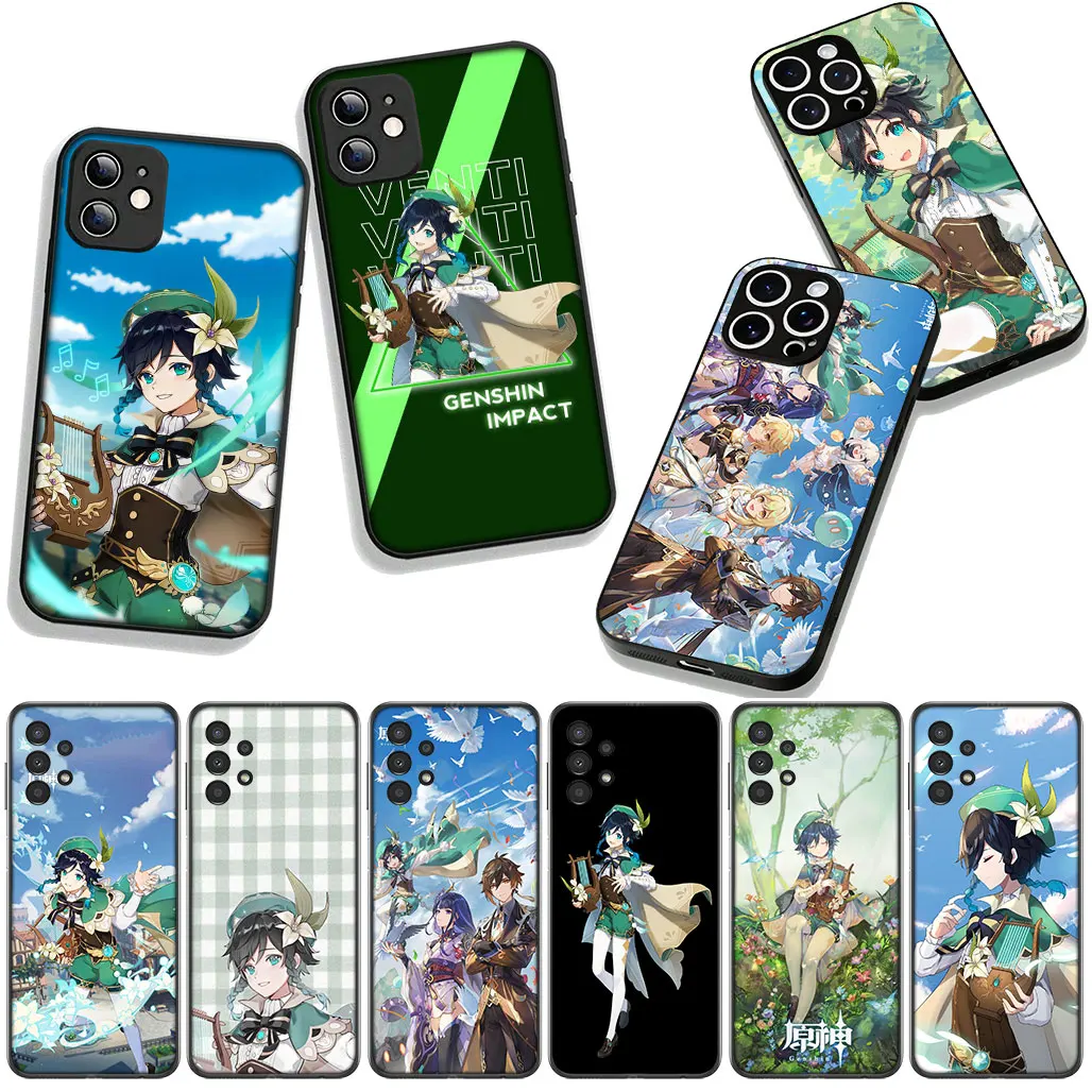 Для Samsung Galaxy S25 S24 S22 S23 FE Ultra Plus S7 Edge A56 A05 A06 A15 A16 A25 A55 Чехол для телефона Genshin Impact Venti