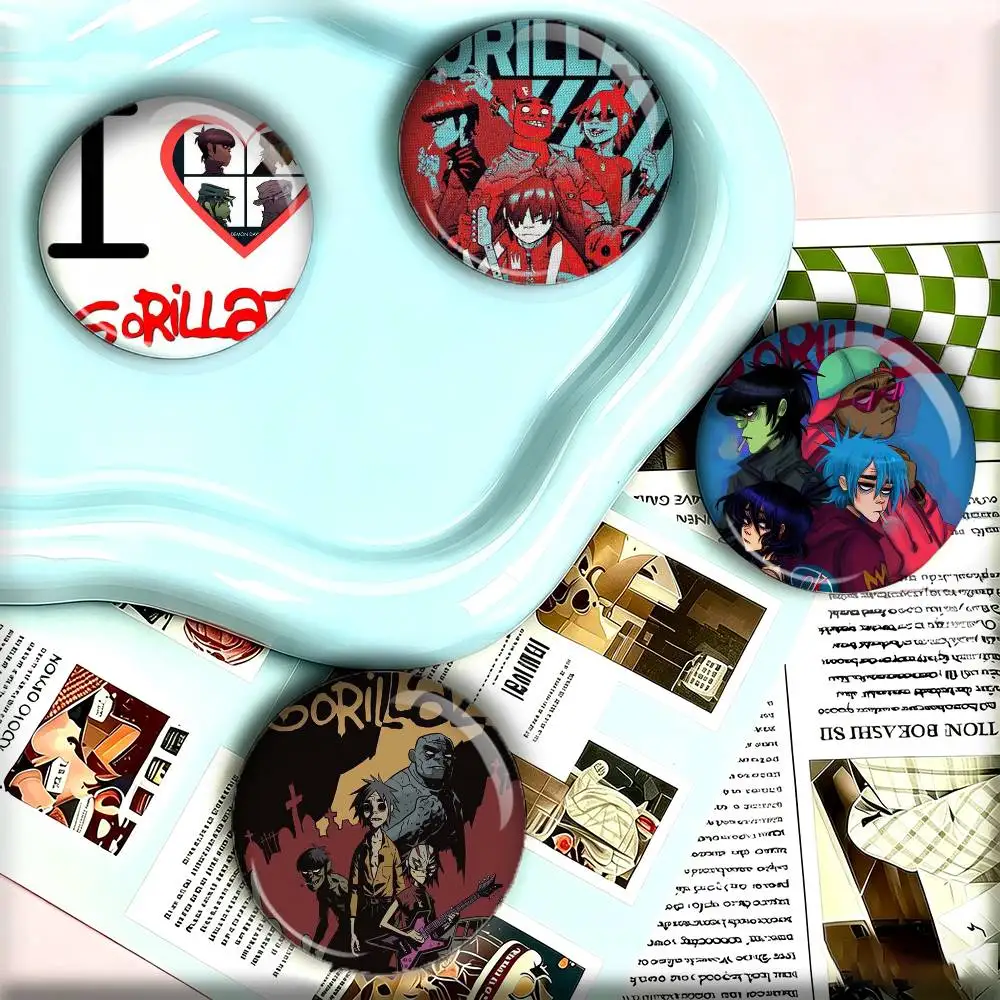 band G-Gorillaz Badges 25mm 32mm 44mm 58mm 75mm Brooches Badges Pins for Accessories Gift