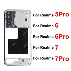 For Realme 5 6 7 Pro Middle Frame Housing Middle Frame Holder Cover Side Button Parts