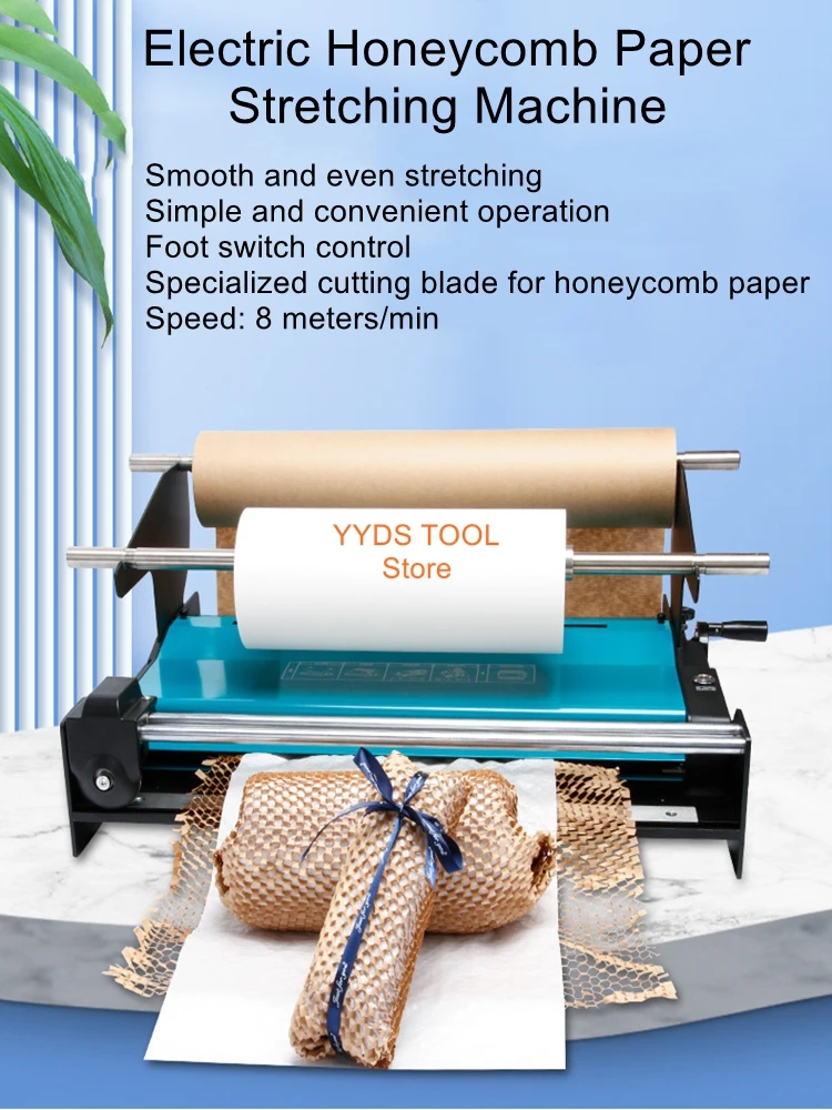 Electric Honeycomb Paper Stretching Machine with Professional Sliding Knife and Automatic Honeycomb Paper Packaging Feeder