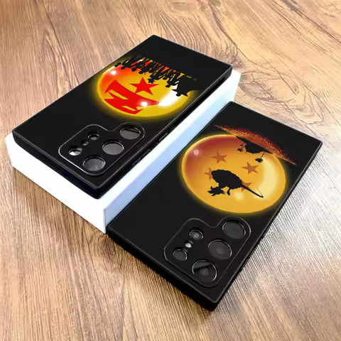 Black Soft Phone Cover Case for Samsung Galaxy S25 Edge S21 FE S23 Ultra S20 S24 Plus Cartoon Dragon Ball