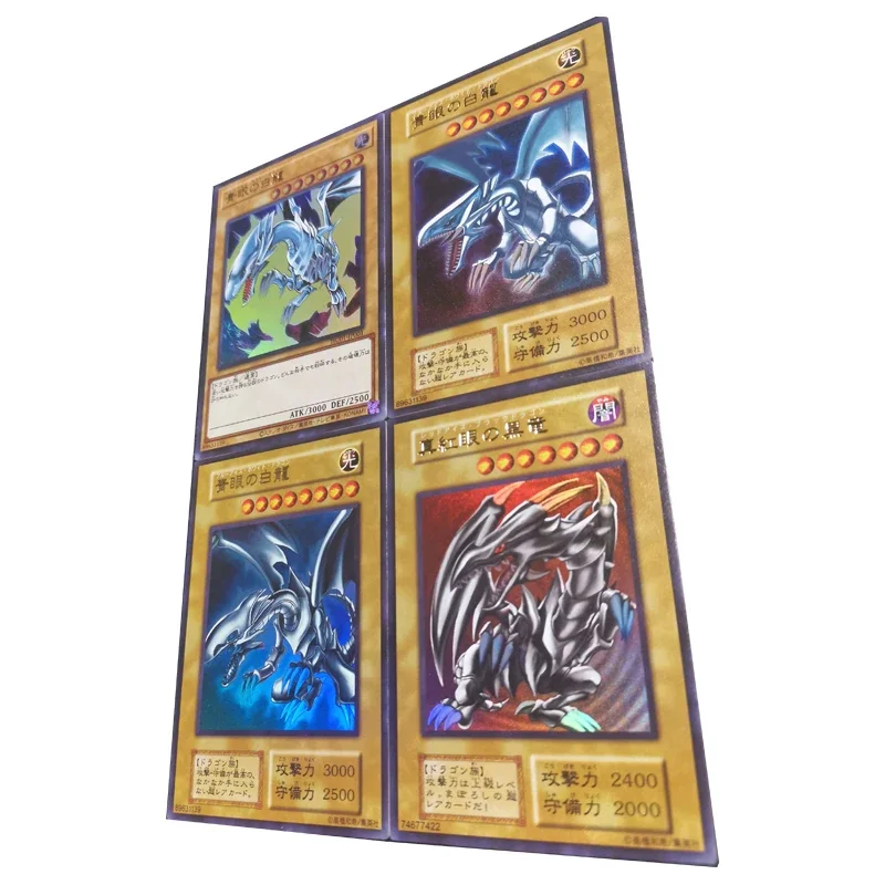 Yu-Gi-Oh DIY Refractive brilliance Blue-Eyes White Dragon Red-Eyes Black Dragon Hot stamping collectible cards Holiday gifts