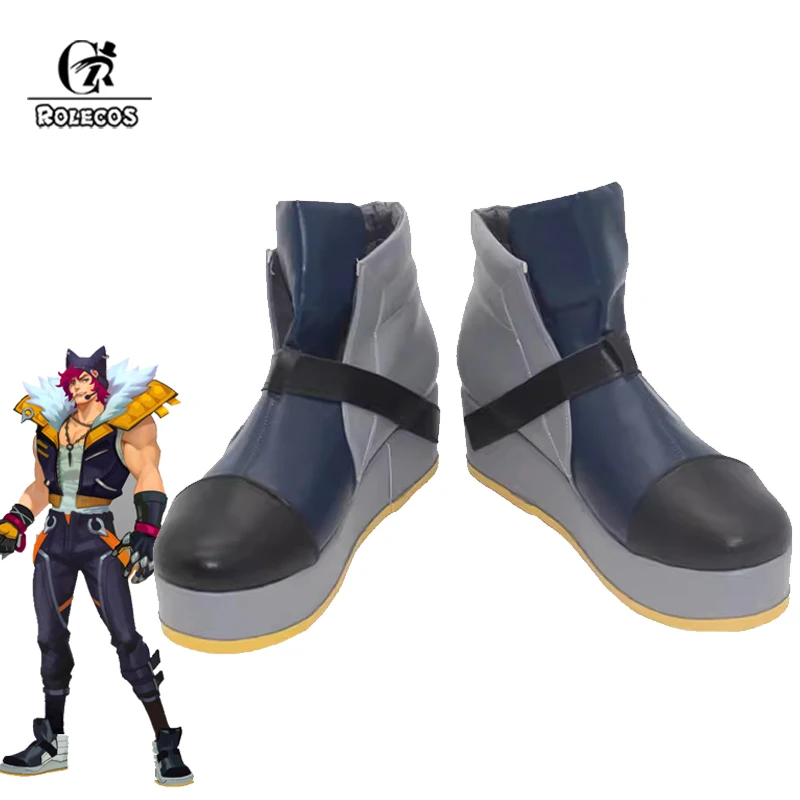 

ROLECOS Game LOL HEARTSTEEL Sett Cosplay Shoes Flat Men Velcro Design Casual Shoes Halloween Party Male Shoes