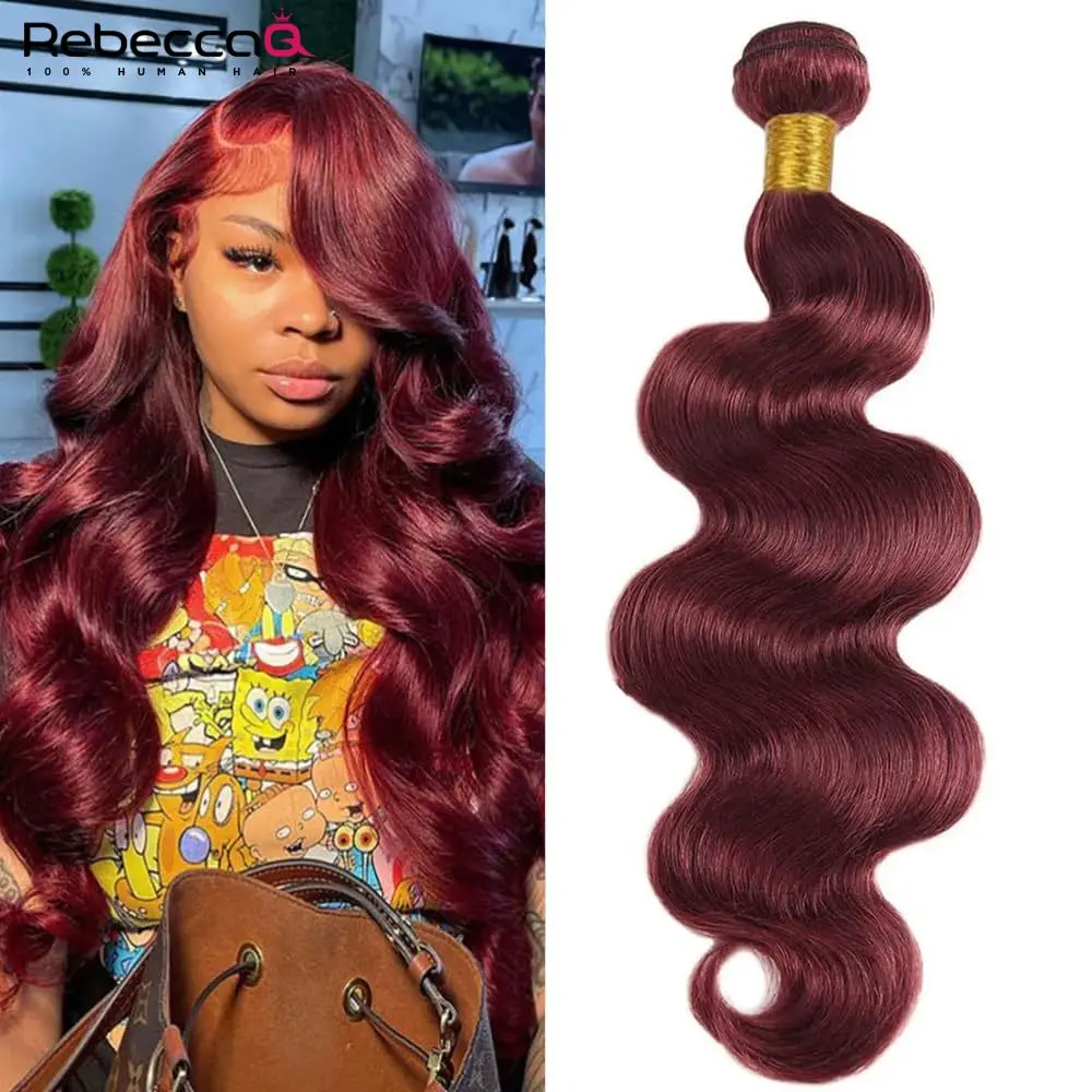 

Бордовый 99J Пучки человеческих волос 12A 100% Бразильские необработанные пучки человеческих волос Плетение с двойным утком для женщин Наращивание человеческих волос