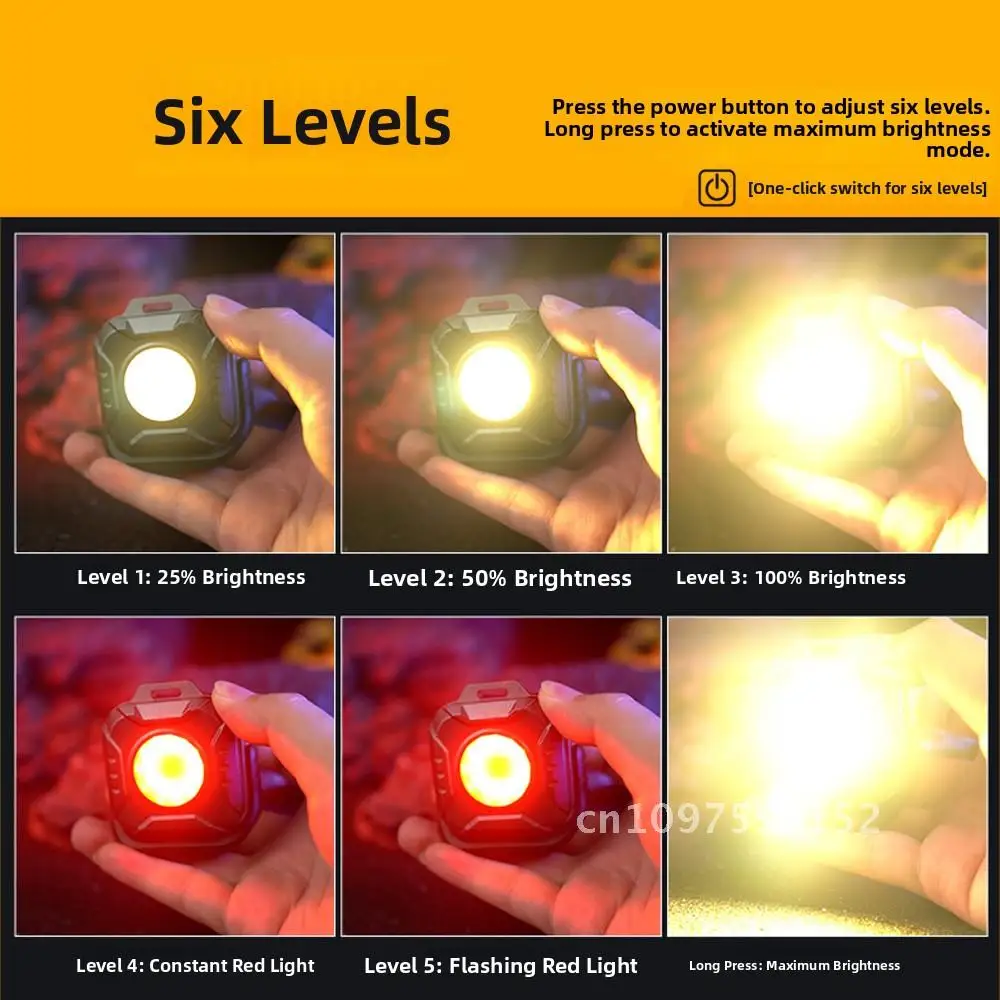 강력한 자기 베이스 색온도 조절 가능한 COB 키체인 디자인 500 루멘 긴 내구성 LED를 갖춘 미니 야외 캠핑 램프
