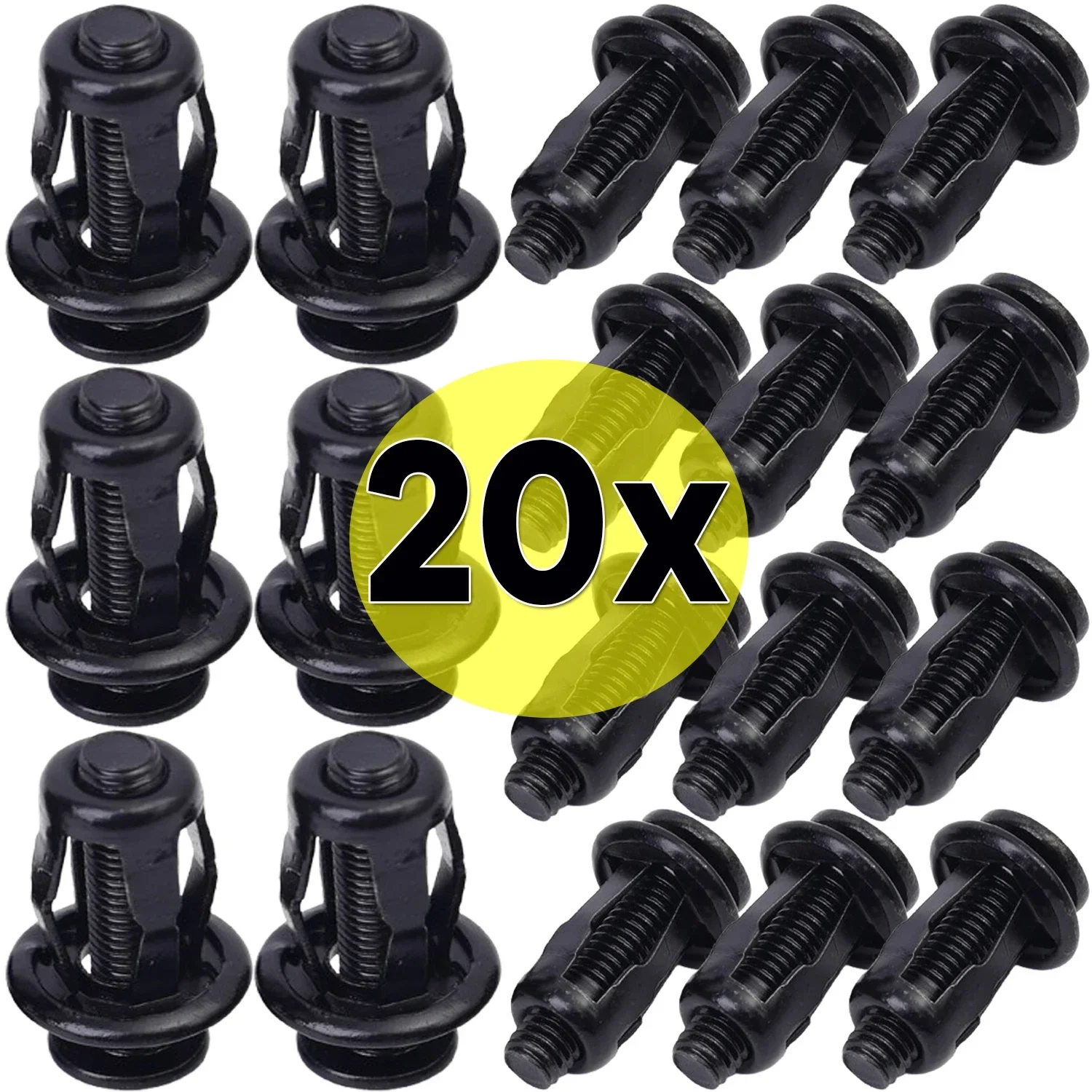 Car License Plate Mounting Clamps and Fasteners Petal-shaped Rivet Nut Bolts Kits Expansion Metal Rivet Nuts M4-M6 5/10/20PCS