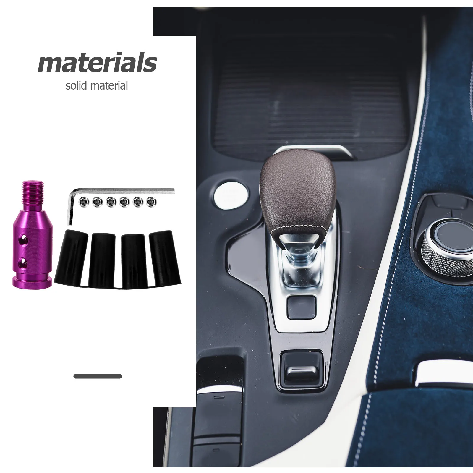 1Set Shift Knob Adapter Universal Aluminum Alloy Car Gear Shift Knob Boot Retainer Accessory Manual Shifter Extension Connector