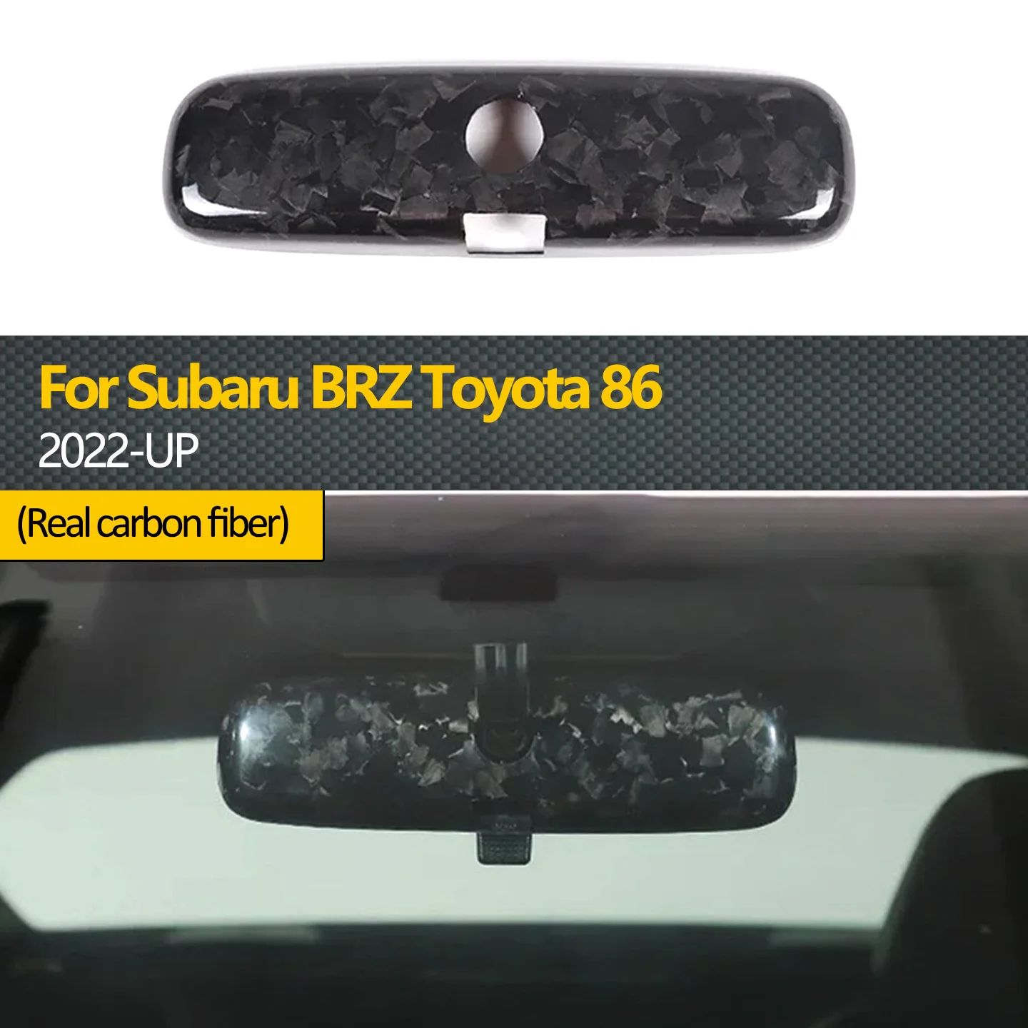 

Suitable for 2022 Subaru BRZ and Toyota 86, genuine dry carbon fiber manual interior rearview mirror shell interior parts access