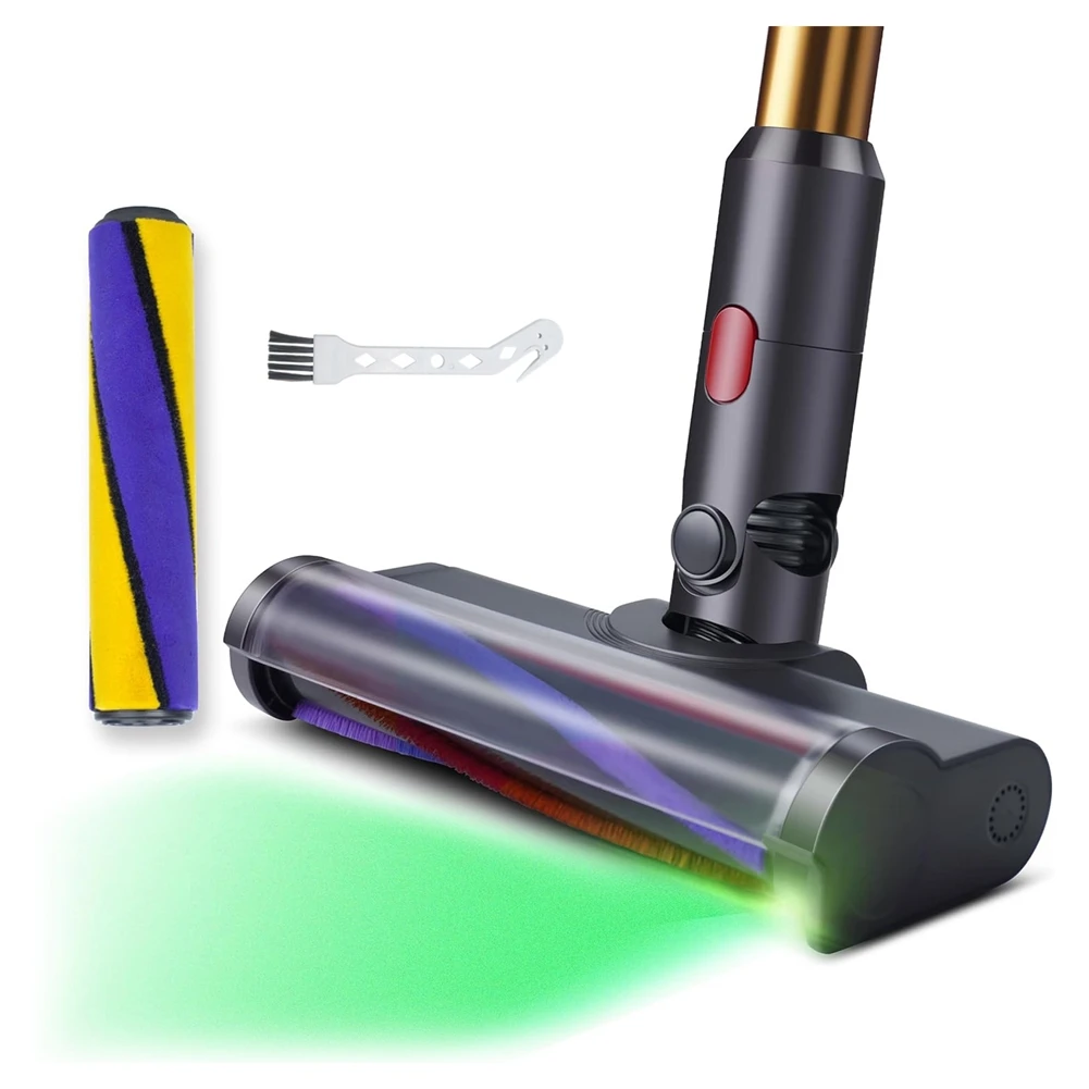 For Dyson V7 V8 V10 V11 V15 Vacuum Cleaner Floor Nozzle Brush Head with LED, Illuminates   Dust for Hard Floors