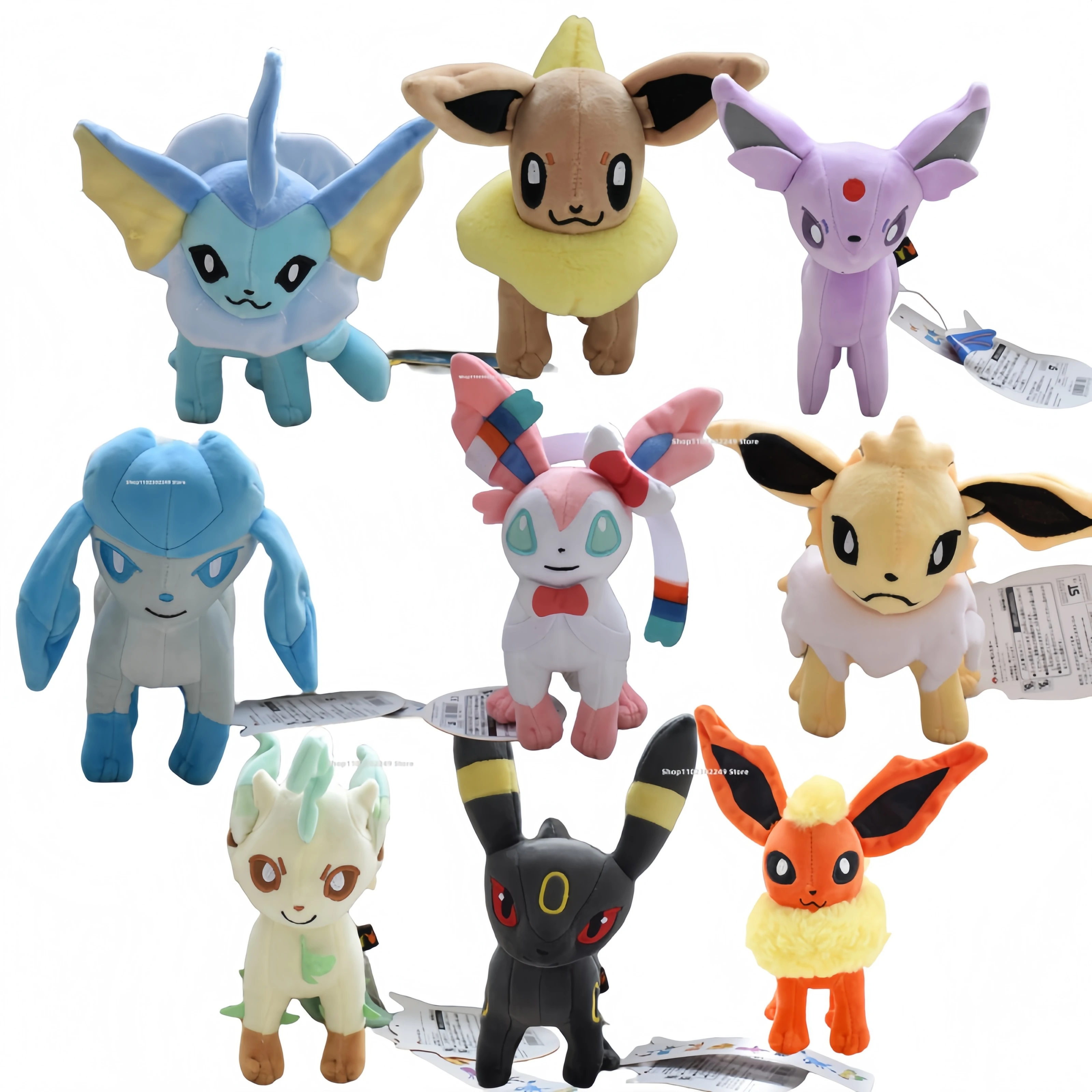 

Высокое качество с бирками Pokémon イーブイPlush Doll Stand Posture Eevee Плюшевая игрушка Sylveon Umbreon Vaporeon Glaceon Flareon Мягкая игрушка