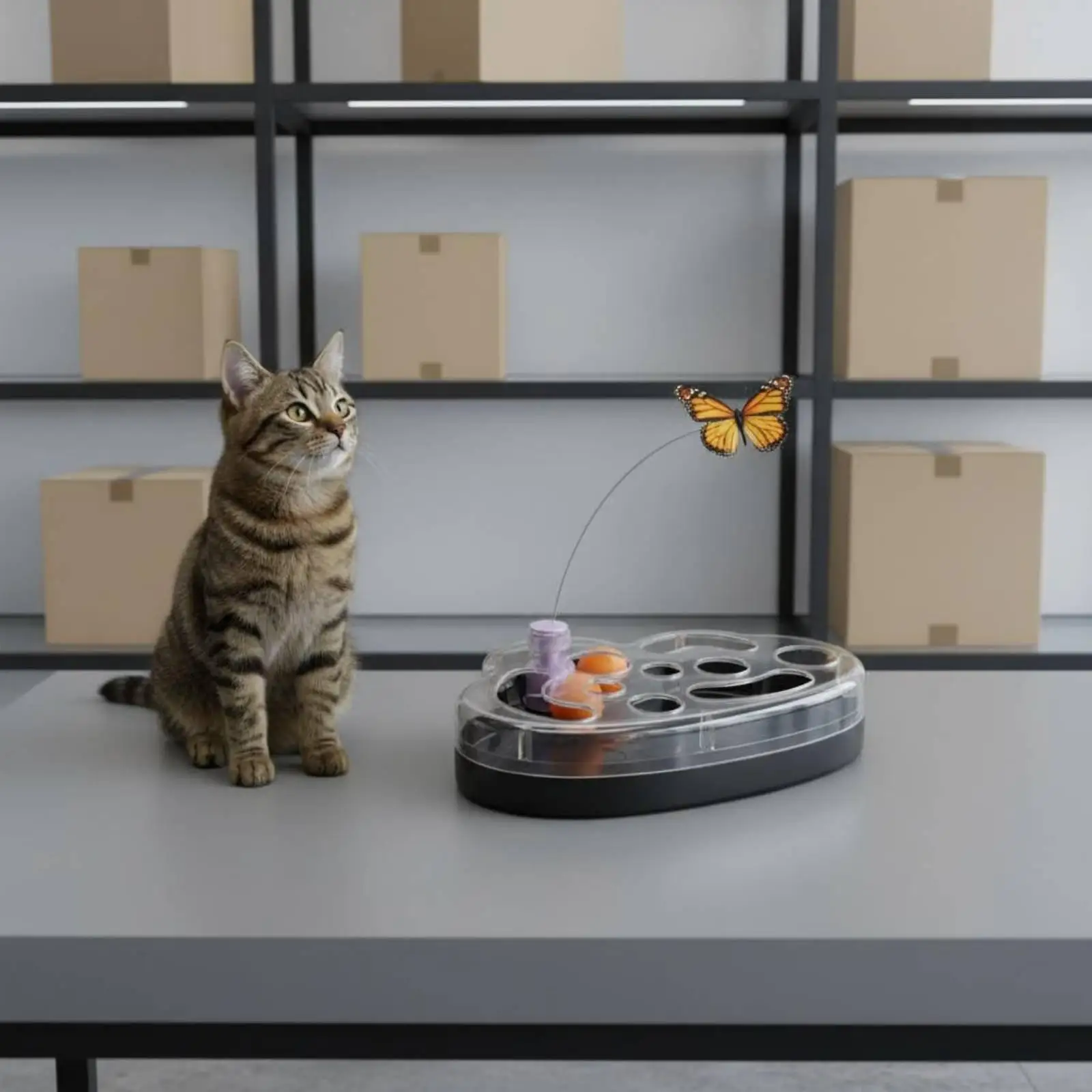 Electric Butterfly Cat Toy Self-Entertaining Rotating Butterfly Toy Interactive Pet Product for Cats, Kittens, Indoor