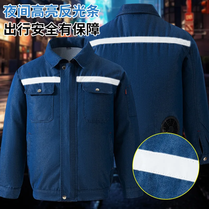 Summer Thin Air Conditioner Clothing Men's Cooling Fan Clothing Electric Welder Anti-scalding Flame Retardant Overalls